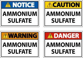 Signe de symbole de sulfate d'ammonium danger sur fond blanc vecteur