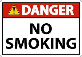 Danger aucun signe de symbole de fumer sur fond blanc vecteur