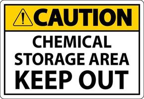 Attention étiquette zone de stockage de produits chimiques garder hors signe vecteur