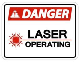 Signe de sécurité danger laser fonctionnant sur fond blanc vecteur