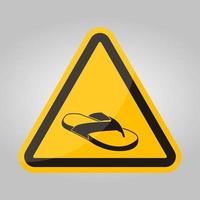 Attention pas de chaussures à bout ouvert signe sur fond blanc vecteur