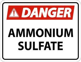 Signe de symbole de sulfate d'ammonium danger sur fond blanc vecteur