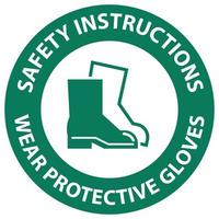 consignes de sécurité porter des chaussures de protection signe sur fond blanc vecteur