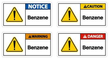 Symbole de danger benzène signe sur fond blanc vecteur