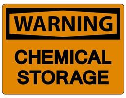 Panneau d'avertissement de stockage de produits chimiques sur fond blanc vecteur