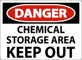 étiquette de danger zone de stockage de produits chimiques garder à l'écart vecteur