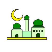 illustration de la mosquée dans un style plat et coloré. conception pour le ramadan et les vacances islamiques. vecteur
