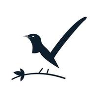 silhouette de vecteur de shama à croupion blanc d'oiseau