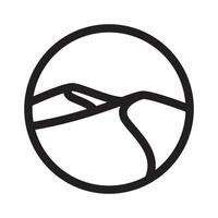 lignes de forme moderne désert sur cercle logo symbole icône illustration de conception graphique vectorielle vecteur
