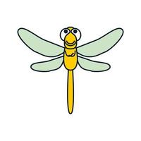 animal insecte libellules dessin animé lignes logo vecteur icône illustration design
