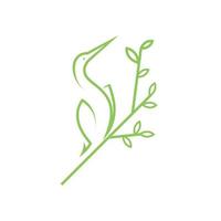 bel oiseau sur brindille lignes vertes logo symbole icône vecteur conception graphique illustration idée créative