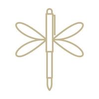 stylo avec ailes lignes d'insectes logo symbole vecteur icône conception graphique illustration