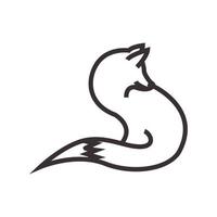 lignes simples renard animal logo moderne vecteur symbole icône illustration de conception