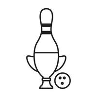 trophée de bowling lignes logo symbole icône vecteur conception graphique illustration