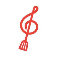 musical avec spatule restaurant logo vecteur symbole icône illustration de conception