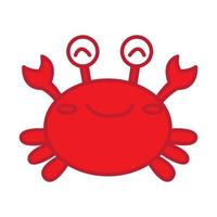 crabe rouge sourire mignon dessin animé logo illustration vectorielle vecteur