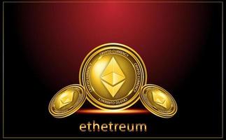 affiche de pièces de crypto-monnaie ethereum eth vecteur