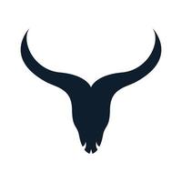 tête de vache animale silhouette logo crâne conception d'illustration vectorielle vecteur