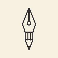 stylo à deux côtés logo symbole vecteur icône illustration de conception graphique