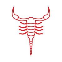 scorpion contour dessin au trait logo moderne vecteur icône illustration design