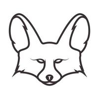 fox head lines logo symbole icône vecteur conception graphique illustration