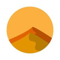 cercle abstrait avec logo de montagne du désert vecteur symbole icône illustration de conception