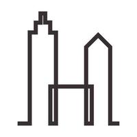 ville bâtiment lignes simple logo vecteur symbole icône conception graphique illustration