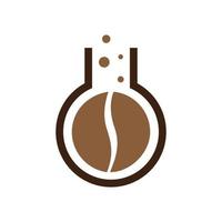 laboratoire de bouteille avec illustration de conception d'icône vectorielle de logo de grain de café vecteur
