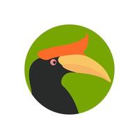 création de logo coloré tête de calao oiseau abstrait vecteur