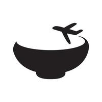bol avec avion voyage nouilles logo symbole icône vecteur conception graphique illustration idée créative