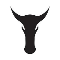 silhouette moderne tête crâne vache logo vecteur icône illustration design