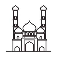 lignes hipster mosquée logo symbole vecteur icône illustration graphisme