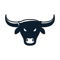 tête de vache ou de bétail ou de vaches laitières en colère silhouette logo vecteur icône illustration