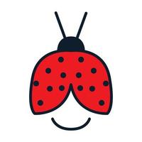 animal insecte bug sourire visage logo vecteur icône illustration design