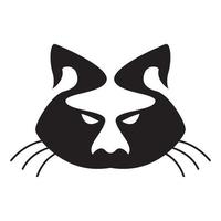 visage chat noir graisse logo design vecteur graphique symbole icône signe illustration idée créative