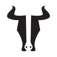 visage moderne vache noir logo design vecteur graphique symbole icône signe illustration idée créative