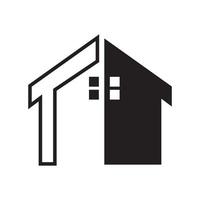 maison minimaliste avec ligne structure logo symbole icône vecteur conception graphique illustration idée créative