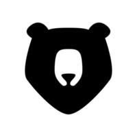 ours grizzli ou ours à miel ou tête d'ours polaire icône de conception de logo de silhouette de visage vecteur