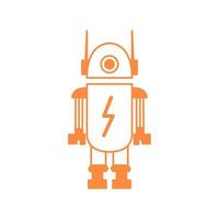 robot simple ligne logo symbole icône vecteur conception graphique illustration