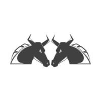 tête jumeau cheval logo création vecteur graphique symbole icône signe illustration idée créative