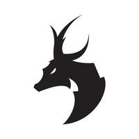 création de logo tête de cerf vue de côté vecteur