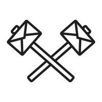 cross mail marteau lignes logo symbole icône vecteur conception graphique illustration