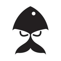 forme queue de poisson avec moustache logo vecteur icône illustration design