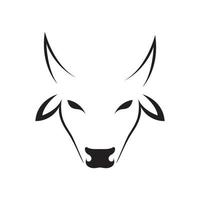 tête visage vache simple noir logo symbole icône vecteur conception graphique illustration idée créatif