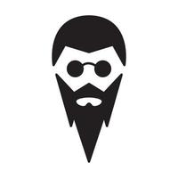 mignon tête homme longue barbe logo vecteur symbole icône conception illustration