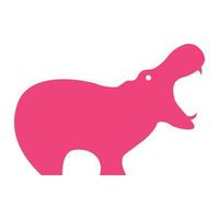 hippopotame animal sauvage rugissement logo vecteur symbole icône conception graphique illustration