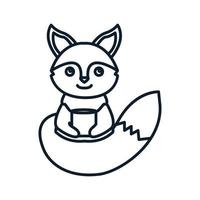 dessin animé mignon de renard avec illustration vectorielle de verre logo icône vecteur