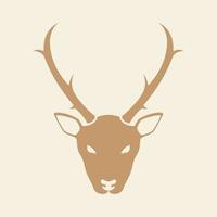 tête de cerf brun vintage simple logo symbole icône vecteur conception graphique illustration idée créatif