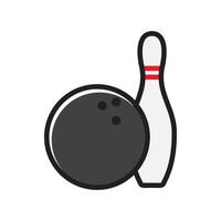 boule et broche ligne de bowling coloré logo design vecteur icône symbole illustration