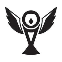 oiseau hibou voler trophée logo vecteur symbole icône conception illustration